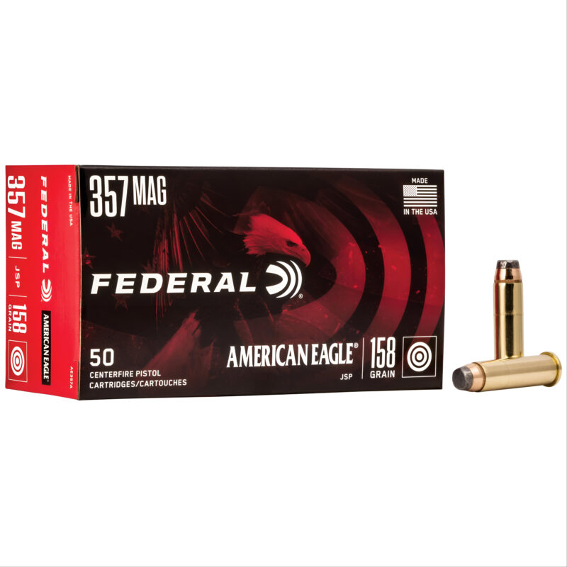 FEDERAL AMERICAN EAGLE .357 MAG 158 GR JSP 1240 FPS 50 RD/BOX